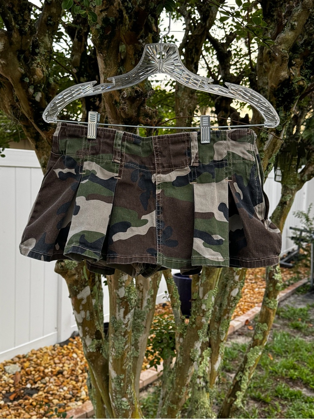 Y2K Almost Famous Camo Pleated Micro Mini Skort Size Small